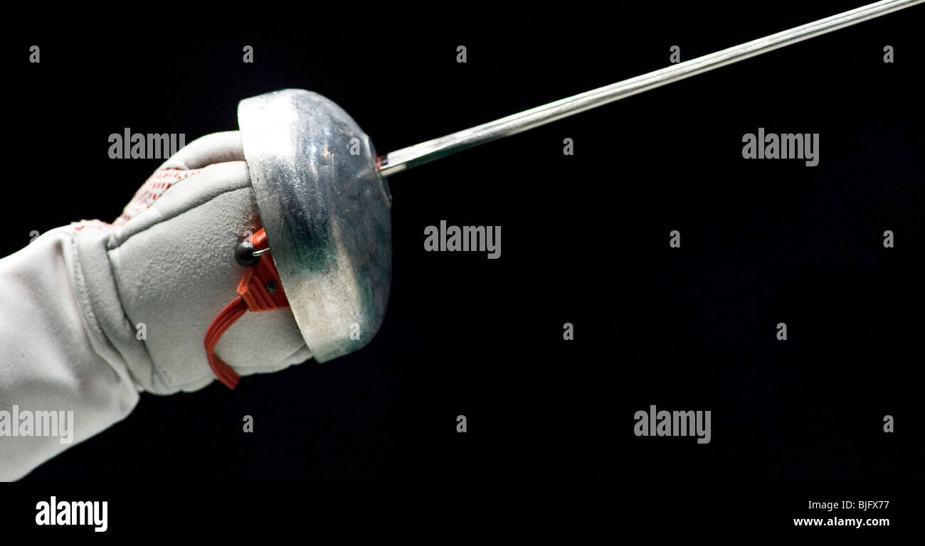 Individual foil fencing Stock Photo Alamy