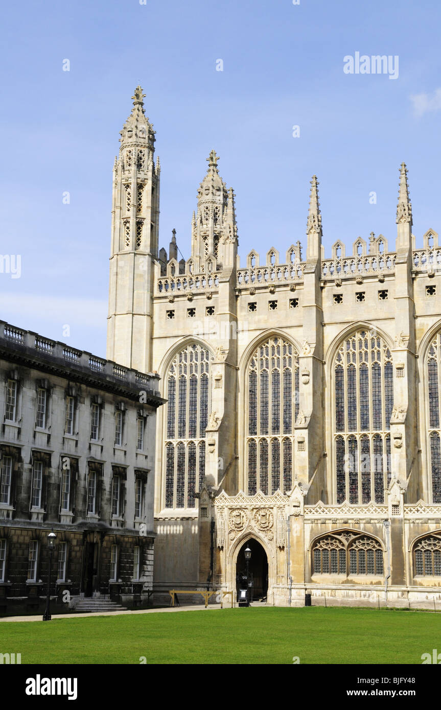 Kings College Chapel viewed from inside first court, Kings College, Cambridge, England UK Stock Photo