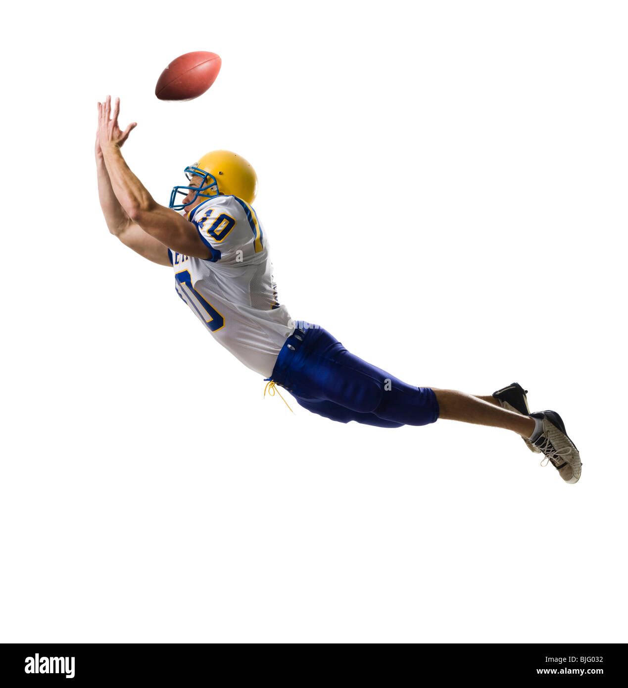 football player catching a pass Stock Photo Alamy