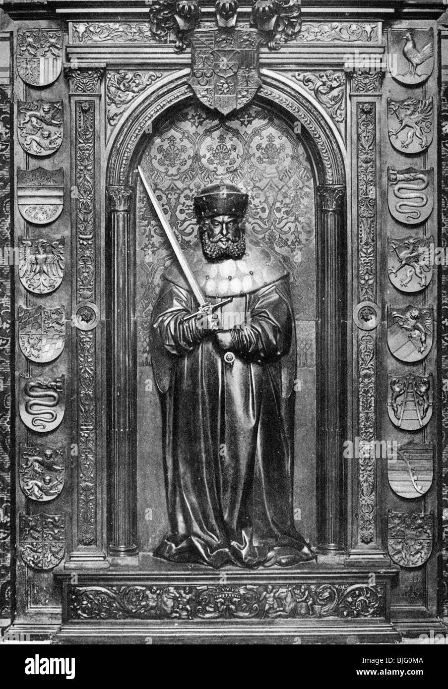 Frederick III 'the Wise', 17.1.1486 - 5.5.1525, Elector of Saxony 26.8.1486 - 5.5.1525, tomb, sculpture by Peter Vischer, 1527, view, 1926, , Stock Photo