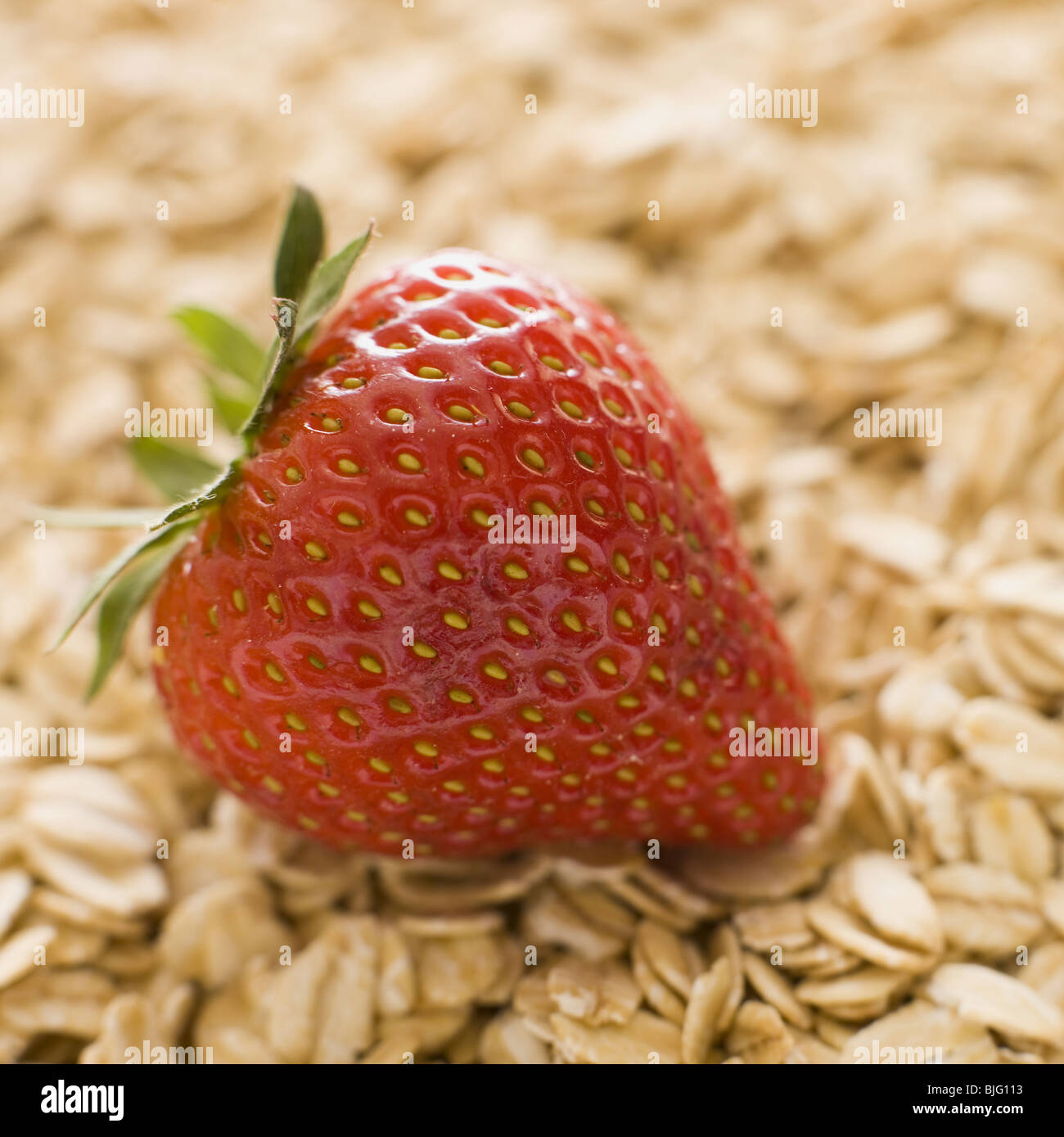 strawberries and oats Stock Photo