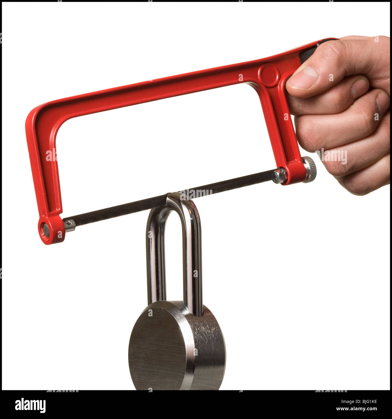 Through Pad Lock sawing through a padlock Stock Photo - Alamy
