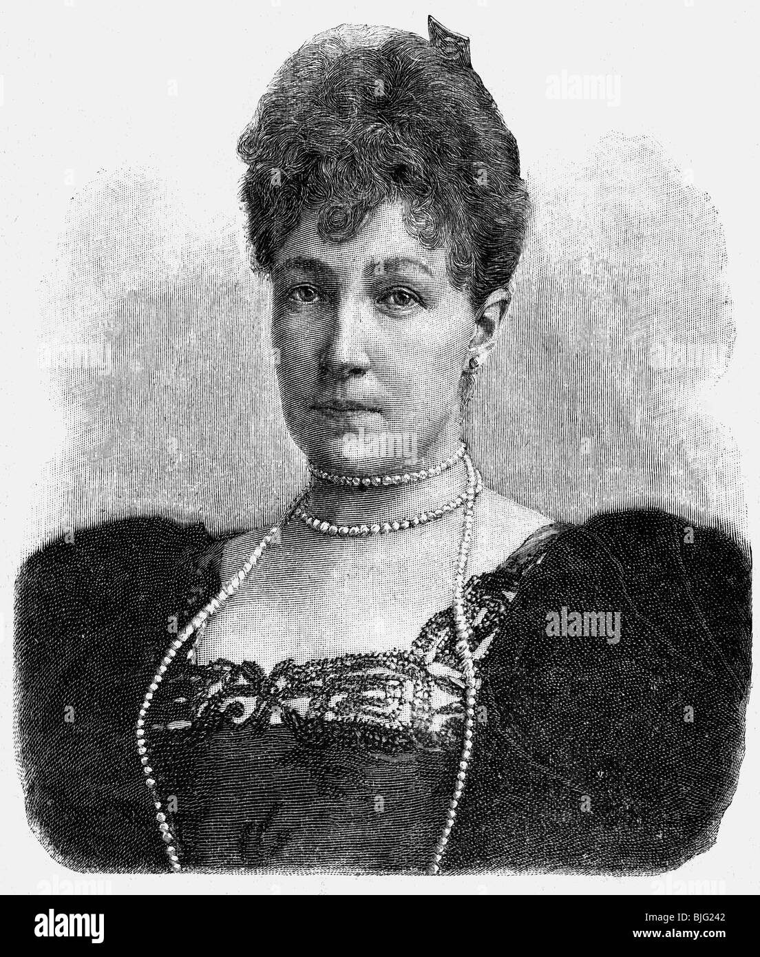 Stephanie, 21.5.1864 - 23.8.1945, Crown Princess of Austria-Hungary 1.10.1881 - 30.1.1889, wood engraving, portrait, 1899, , Stock Photo