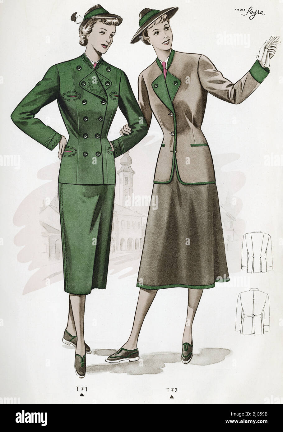 fashion, 1950s, ladies' fashion, woman wearing Capri pants and polo shirt,  Additional-Rights-Clearences-Not Available Stock Photo - Alamy