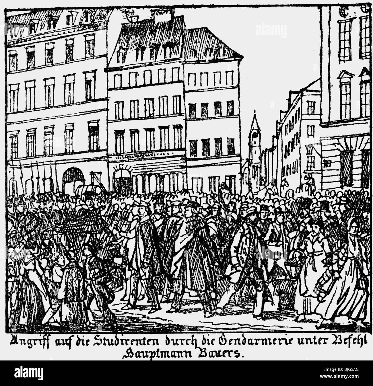 events, revolution 1848 1849, February riots in Munich, mounted