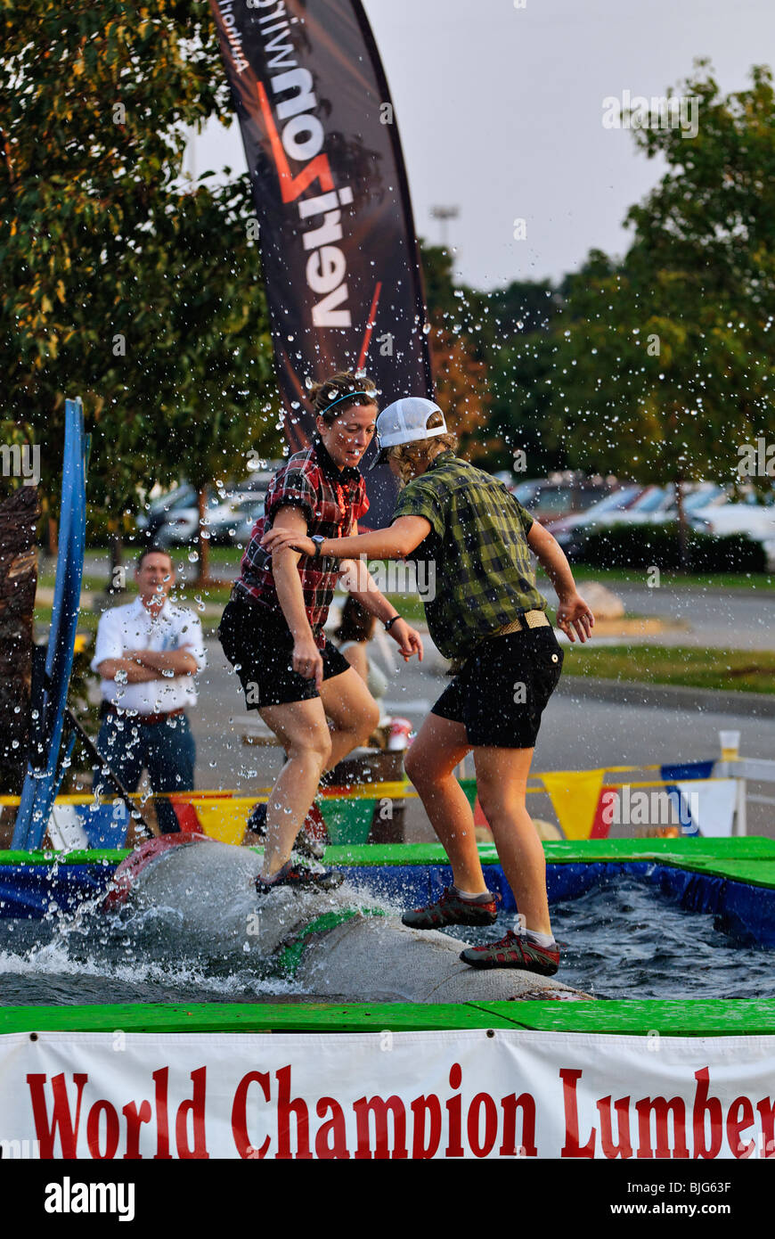 Female Lumberjacks Demonstrating Log Rolling at the 2009 Kentucky State