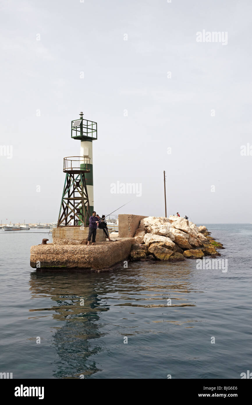Syria Arwad island harbour entrance Stock Photo
