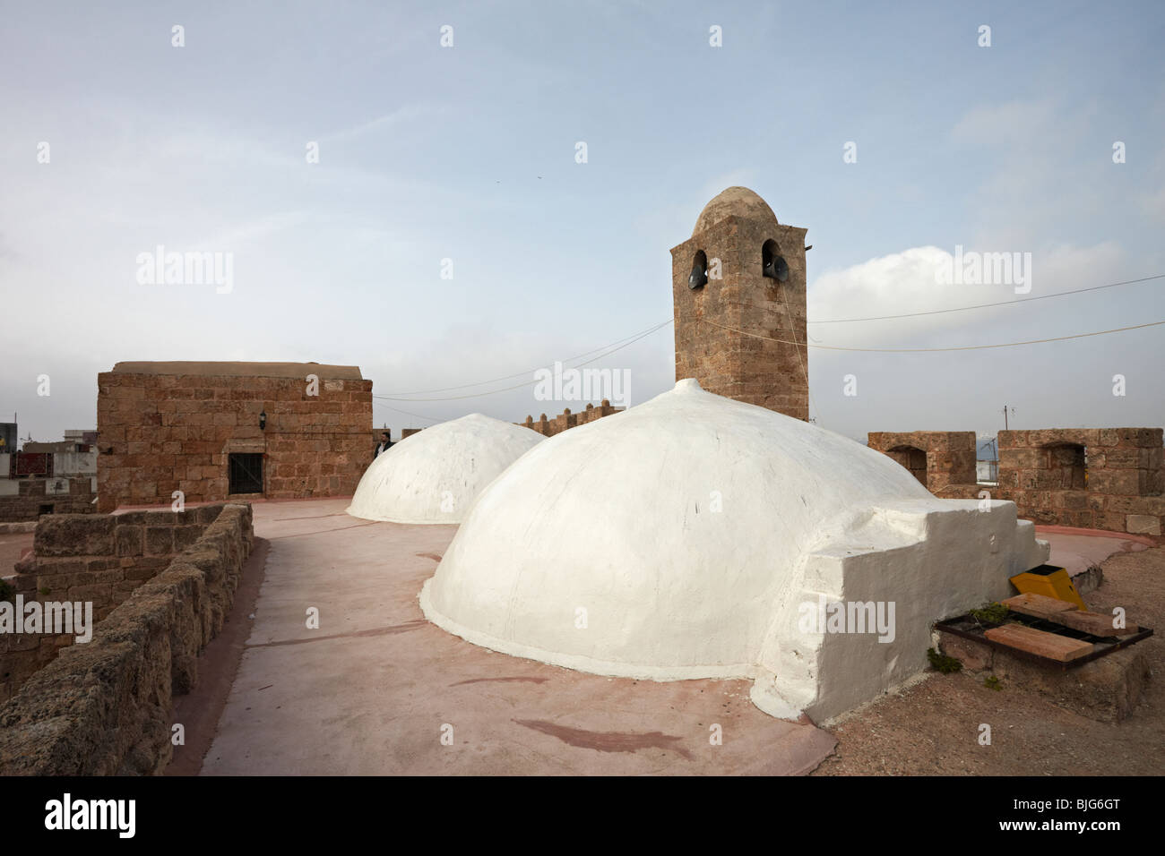 Syria Arwad island the fort roof and mosque domes Stock Photo