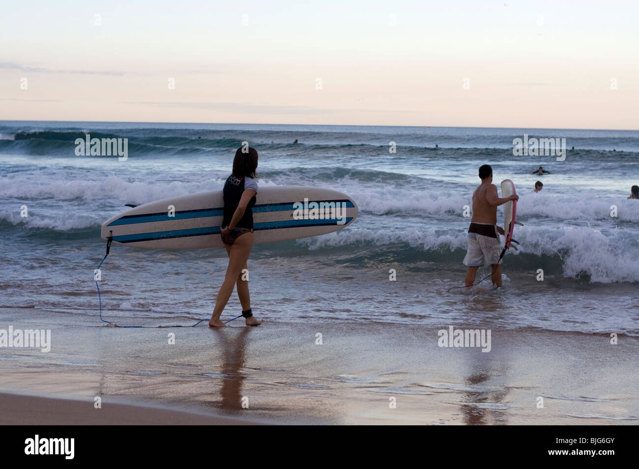 Surfing at Manly beach, Sydney, Australia Stock Photo Alamy