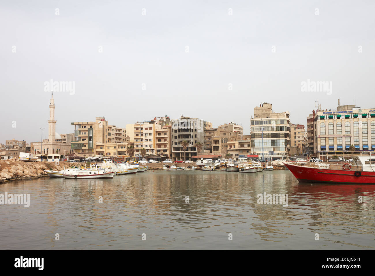 Syria Tartus harbour front with ferry boats to Arwad island Stock Photo