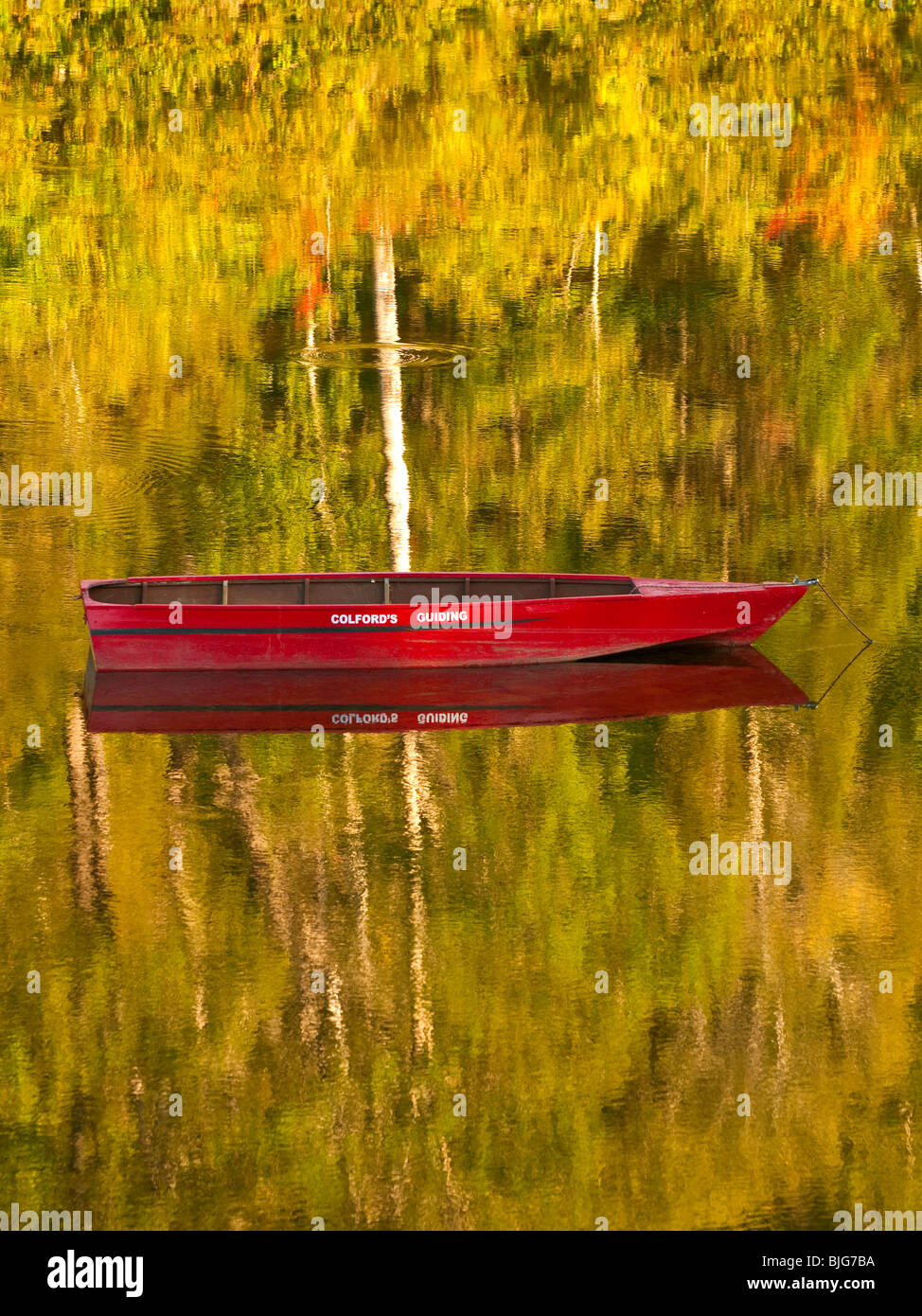 NEW BRUNSWICK, GUIDED FLY FISHING BOATS AND CANOES ANCHORED ON THE