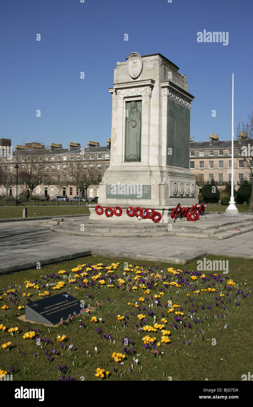 Town of Birkenhead, England. The George Herbert Tyson Smith designed war memorial at Hamilton Square. Stock Photo