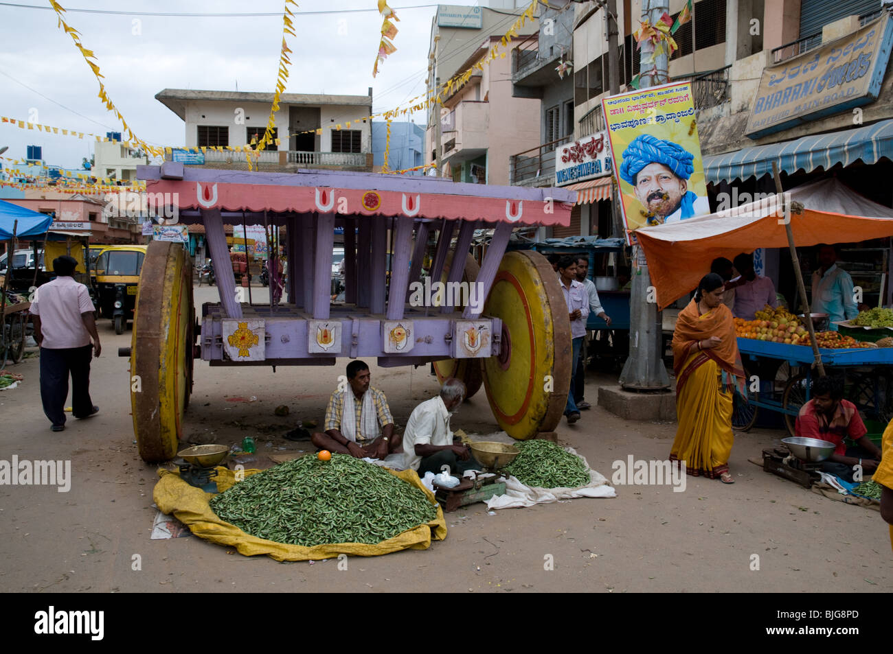 Market place in Bangalore, Karnataka, India Stock Photo