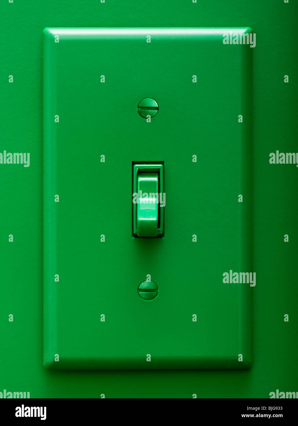 green light switch Stock Photo