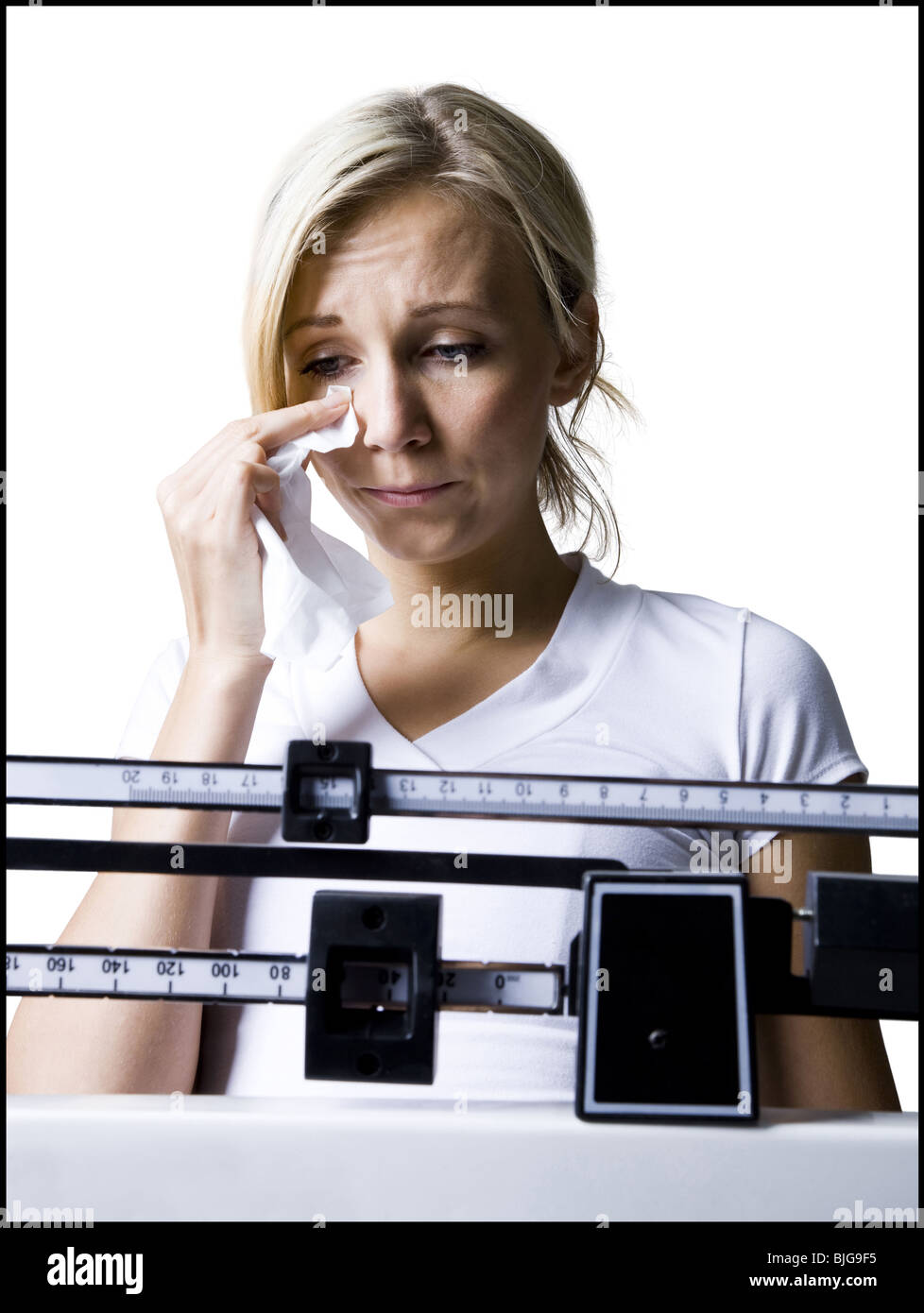 woman on a scale Stock Photo