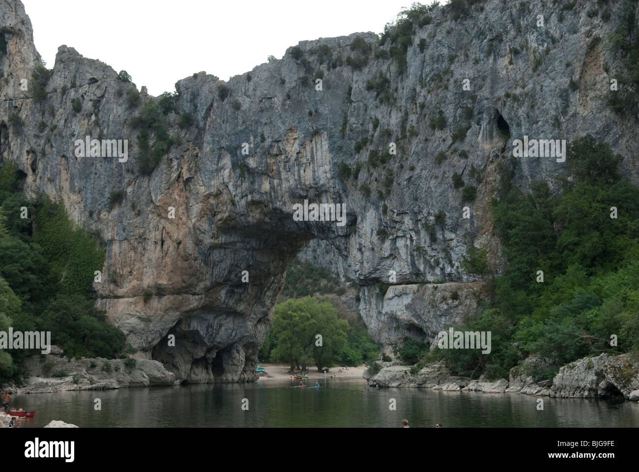 The Pont D'Arc, a famous rock formation in the Ardeche Gorge, France ...