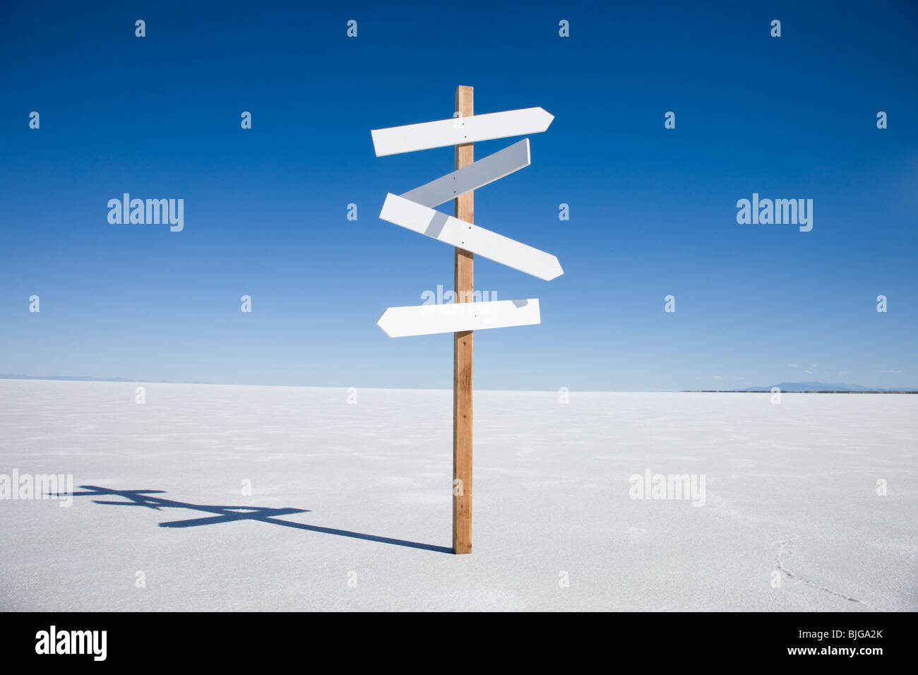 direction sign in the middle of nowhere Stock Photo