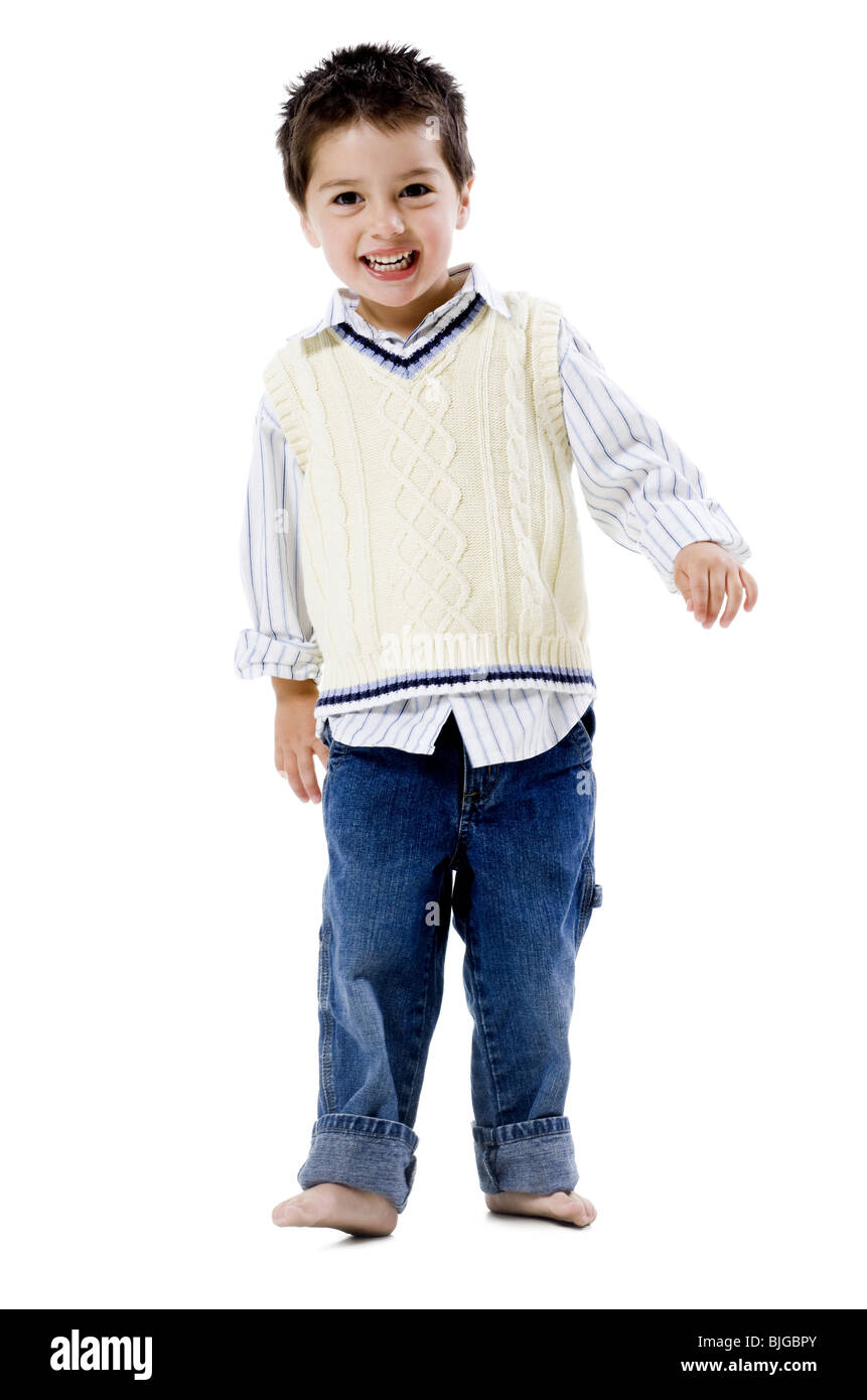 little boy in a sweater vest Stock Photo Alamy