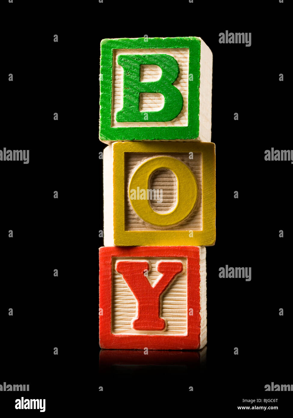 nursery blocks spelling 'boy' Stock Photo