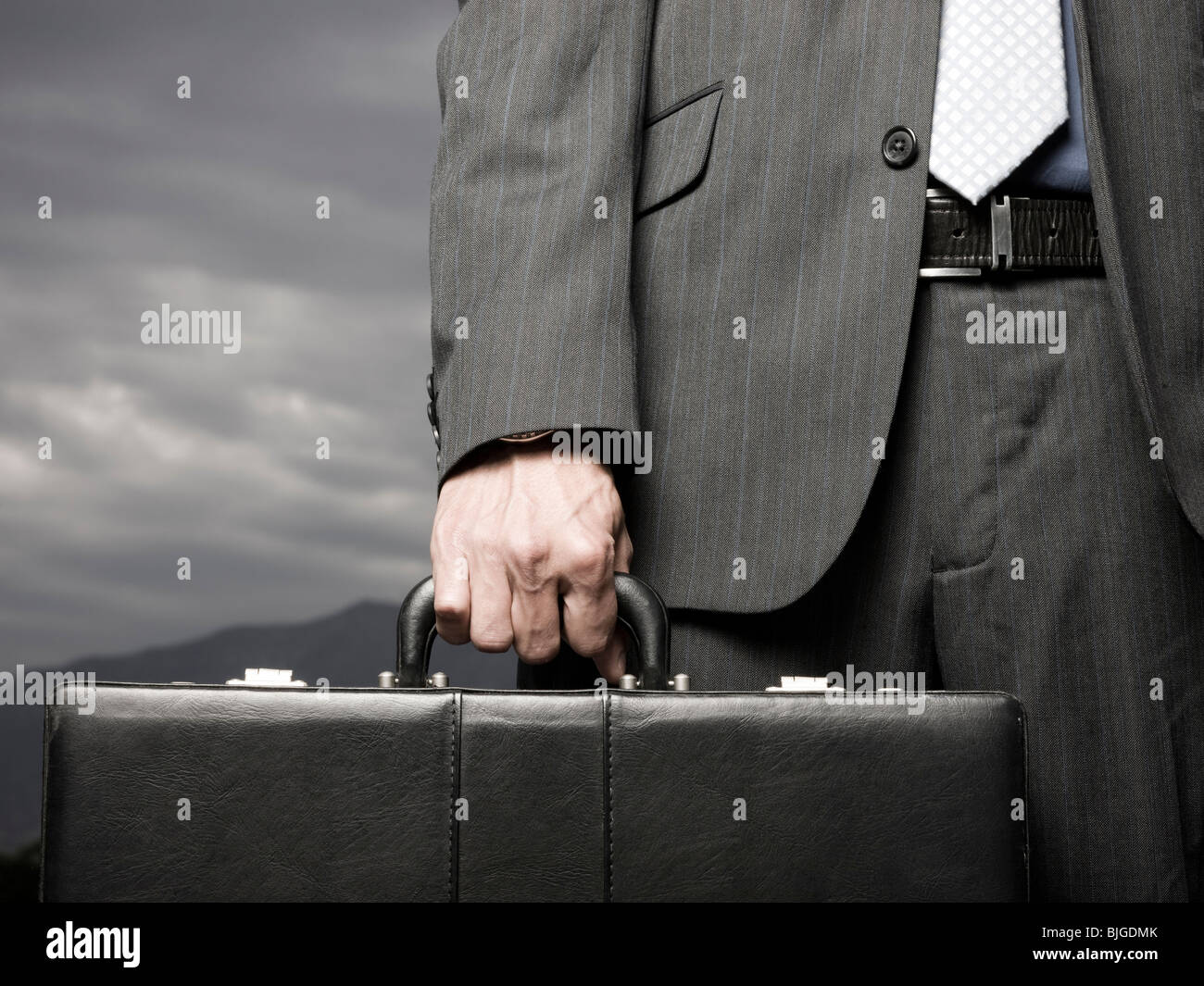 man holding a briefcase Stock Photo