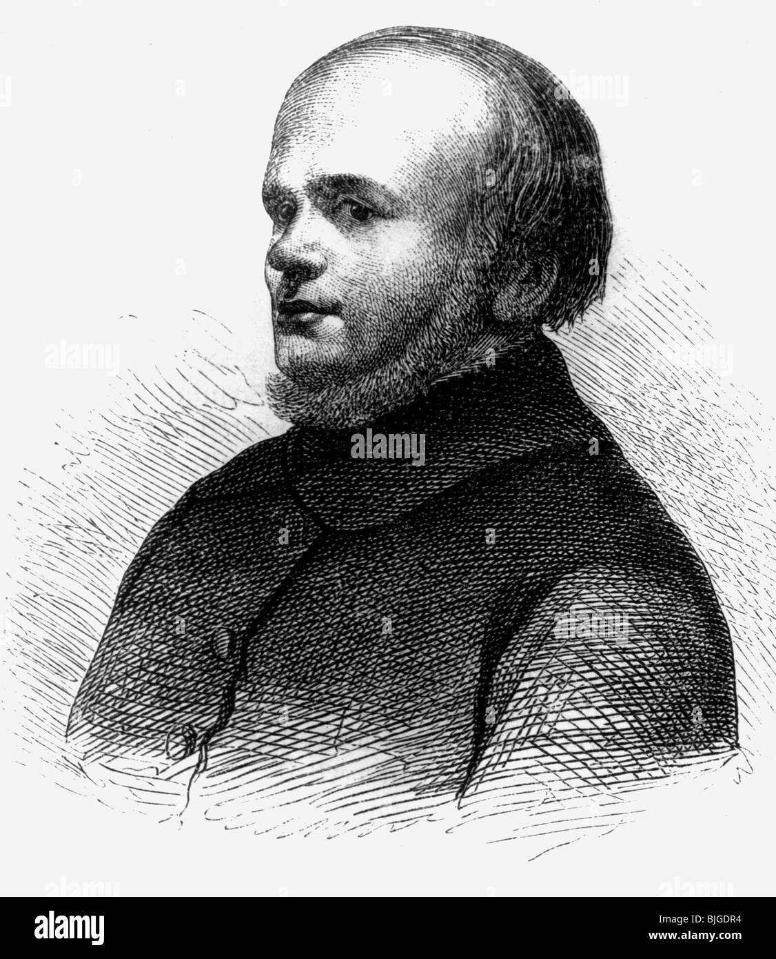 Kugler, Franz Theodor, 19.1.1808 - 18.3.1858, German art historian, poet, wood engraving, before 1876, Stock Photo