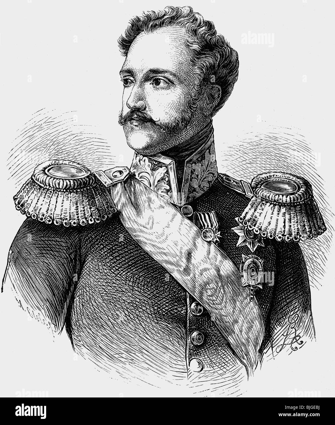 Nicholas I Pavlovich, 6.7.1796 - 2.3.1855, Emperor of Russia 19.11.1825 - 2.3.1855, portrait, wood engraving, 19th century, , Stock Photo