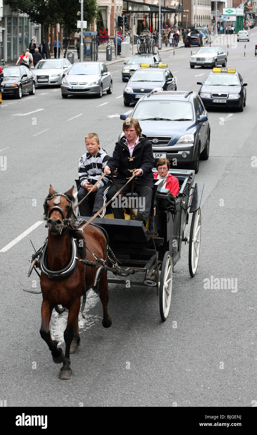 Horse carriage in a street, Dublin, Ireland Stock Photo Alamy