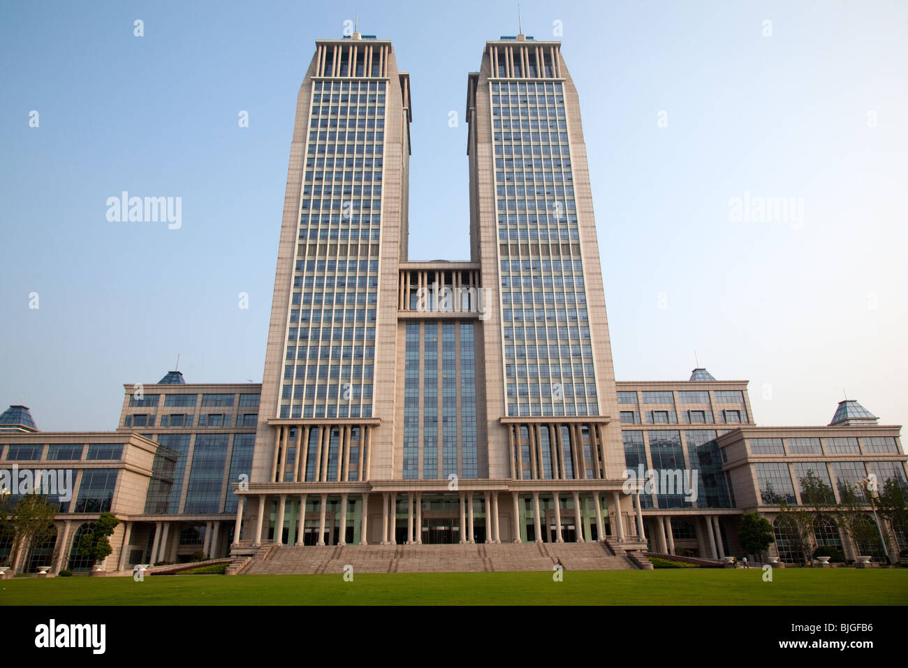 Guanghua Twin Towers, Fudan University, Shanghai, China Stock Photo