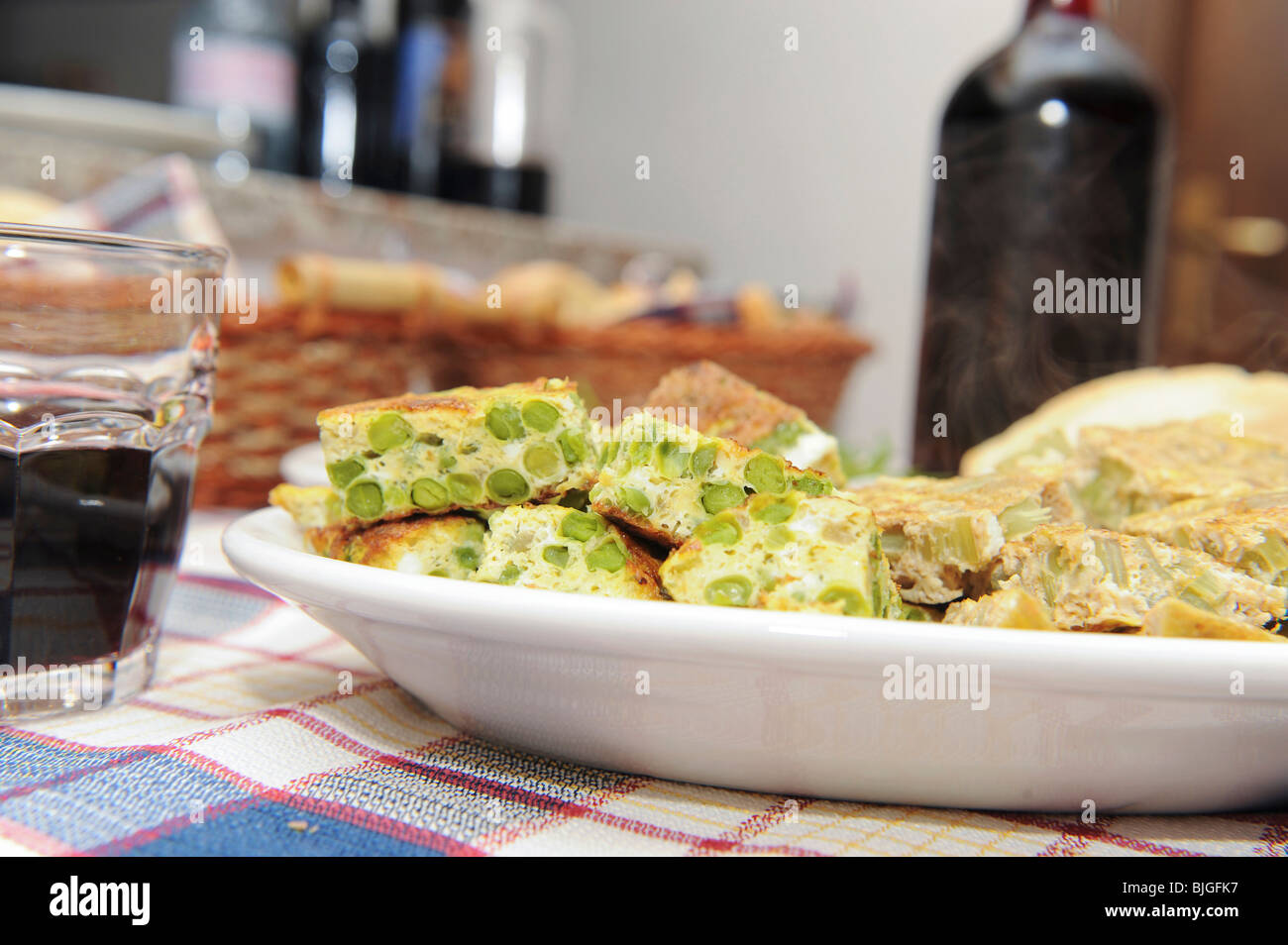 Home made italian cuisine served in a farm holidays Stock Photo