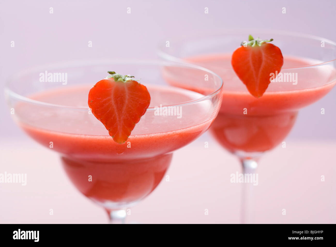 Two glasses of Strawberry Daiquiri Stock Photo Alamy