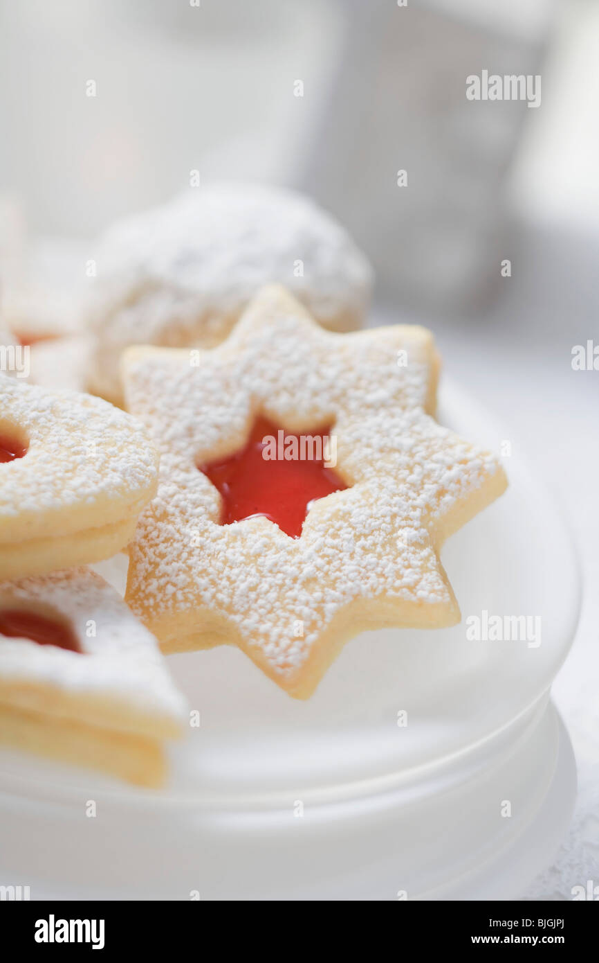 Jam biscuits for Christmas Stock Photo Alamy