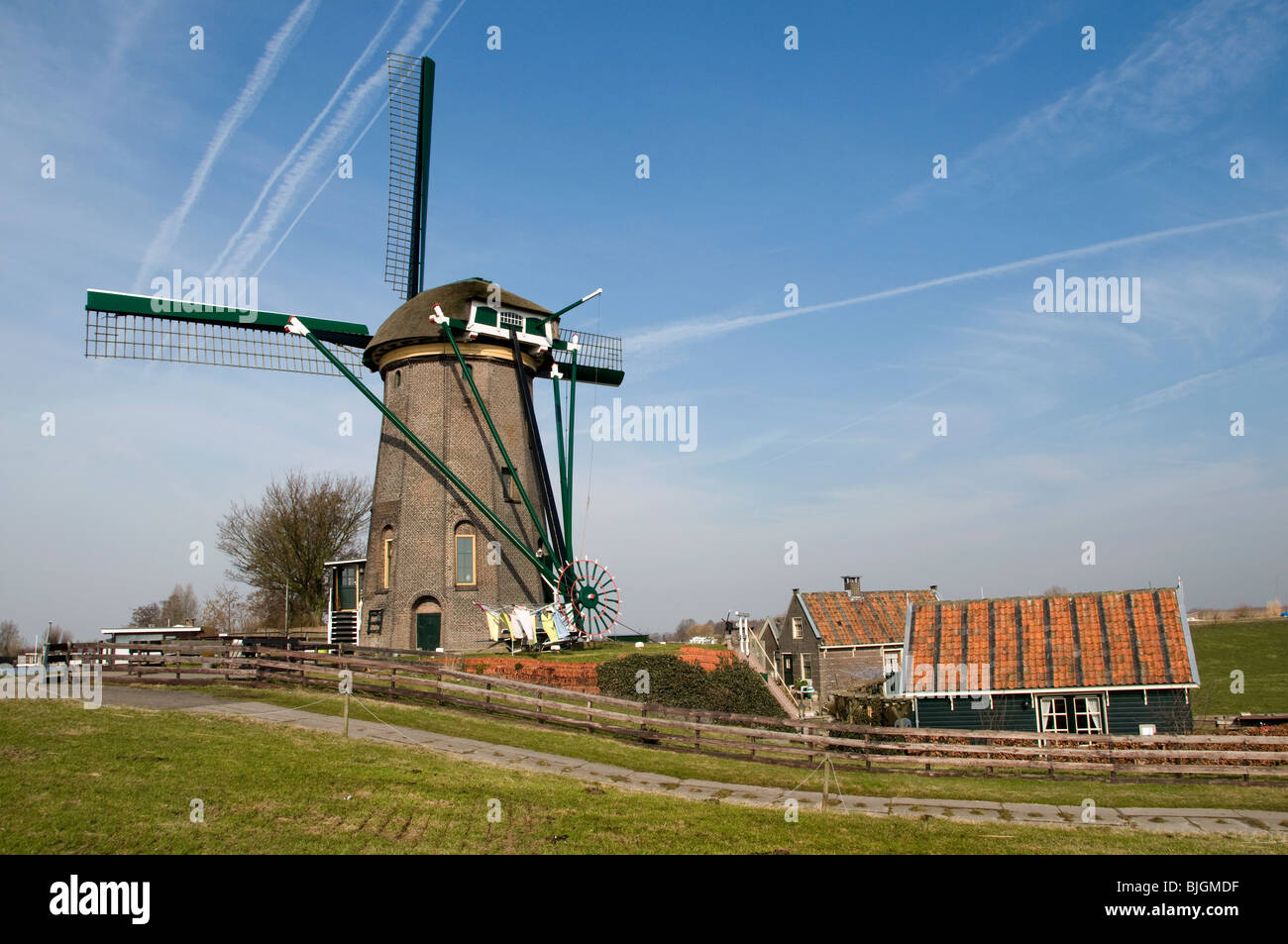 Lijkermolen Koppoel Windmill near Leiden Kager Plassen Netherlands Holland Stock Photo