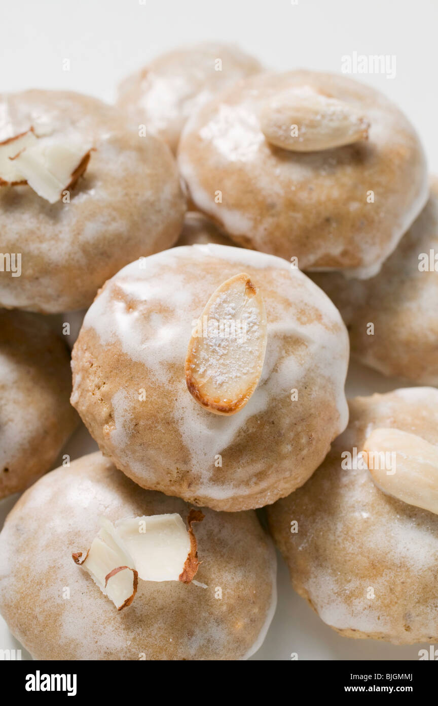 Iced almond biscuits Stock Photo Alamy
