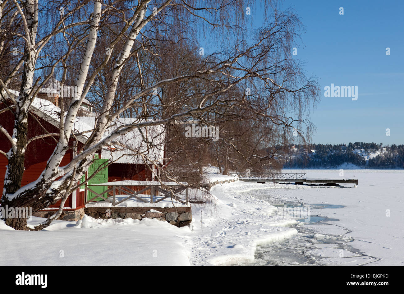 Winter on the Stockholm archipelago Stock Photo