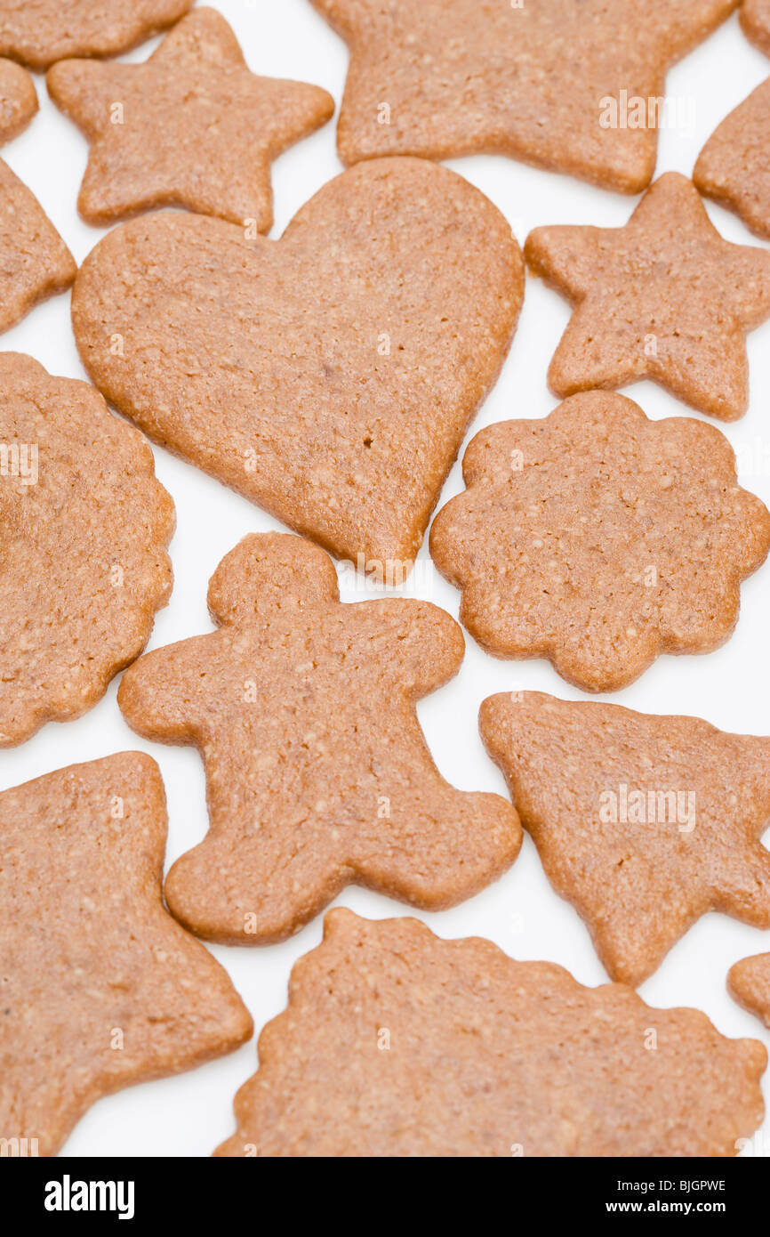 Assorted gingerbread biscuits for Christmas Stock Photo - Alamy