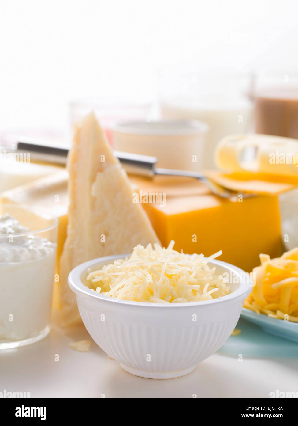 Various cheeses and dairy products Stock Photo Alamy