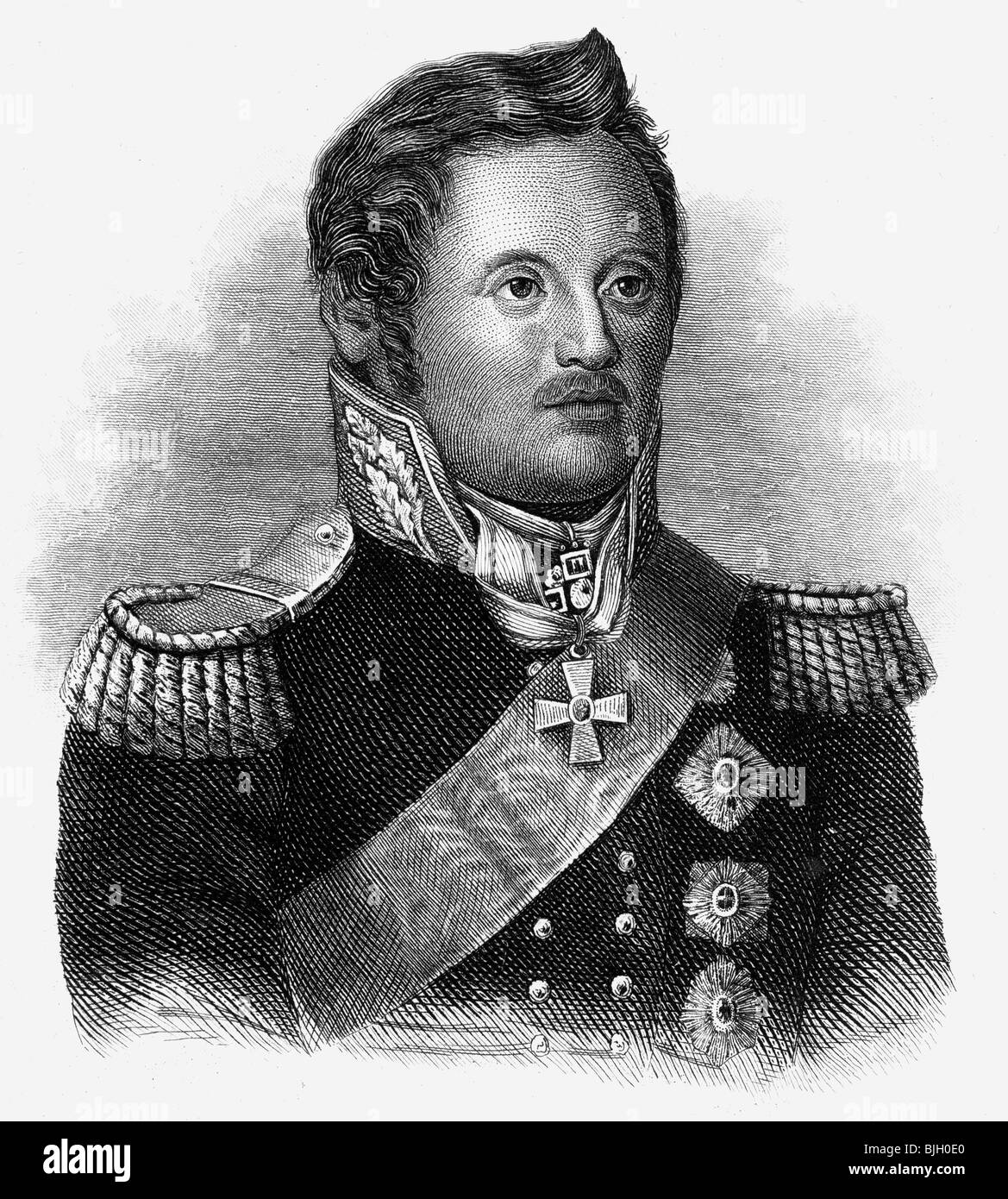 Sayn-Wittgenstein, Peter Graf zu, 17.1.1769 - 11.6.1843, Russian general, portrait, steel engraving by Fr. Bolt, 1813, , Artist's Copyright has not to be cleared Stock Photo