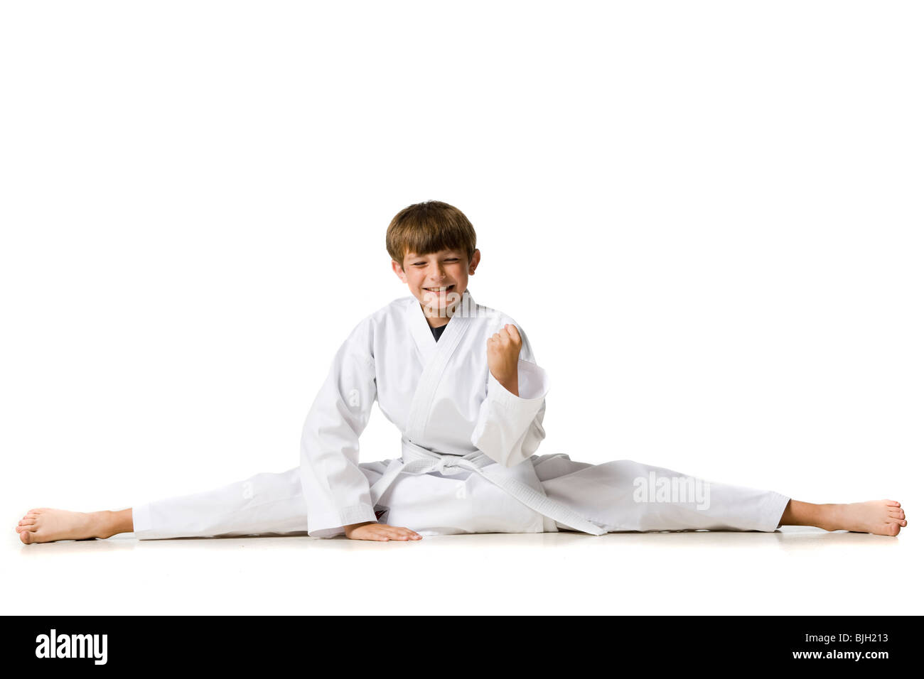 youth practicing martial arts Stock Photo