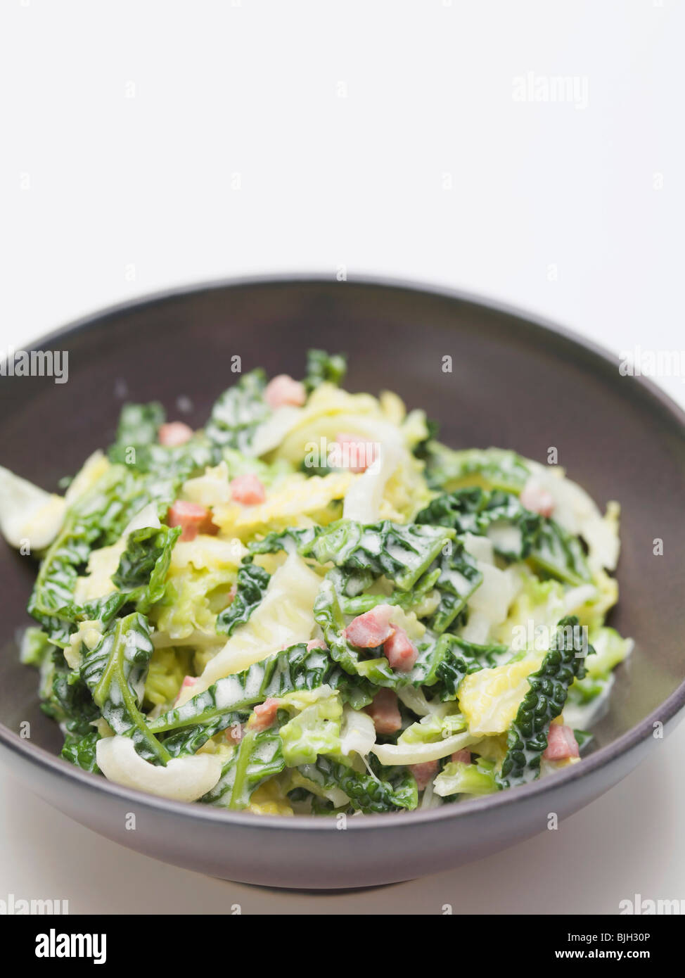 Savoy cabbage with bacon Stock Photo Alamy