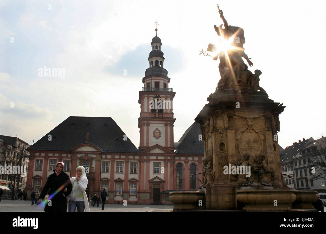 The old city hall on the main square, Mannheim, Germany Stock Photo