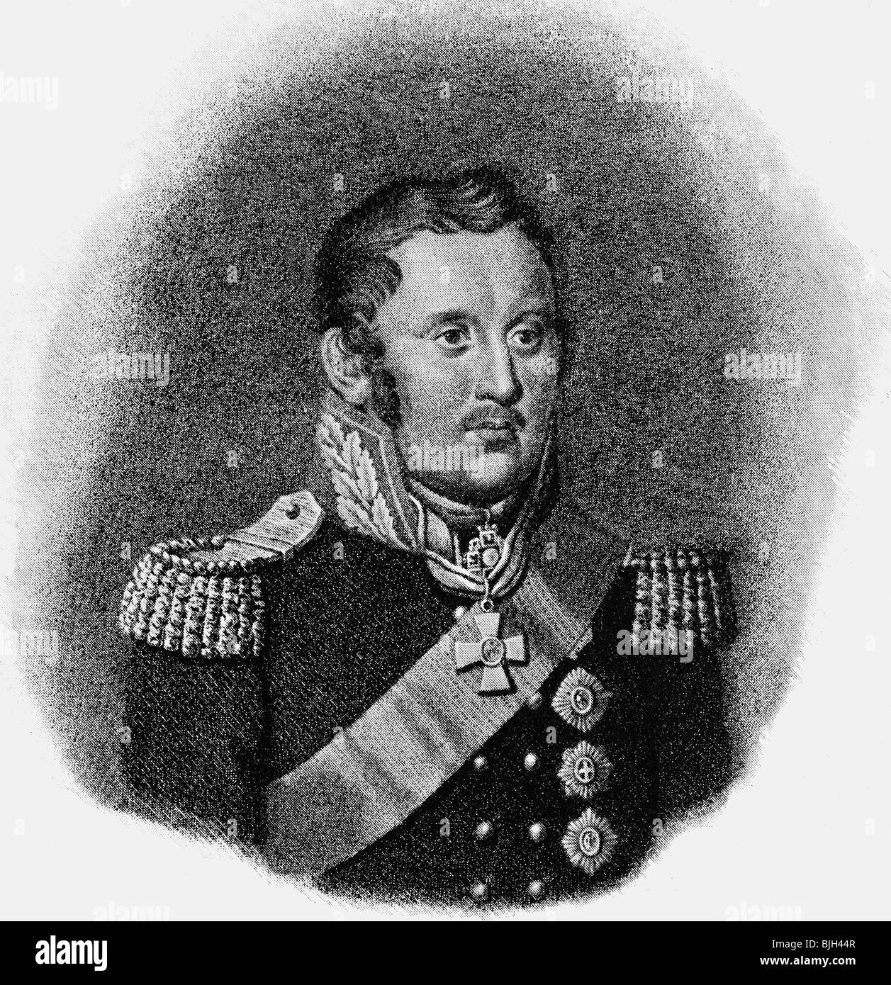 Sayn-Wittgenstein, Peter Graf zu, 17.1.1769 - 11.6.1843, Russian general, portrait, steel engraving by Fr. Bolt, 1813, , Artist's Copyright has not to be cleared Stock Photo