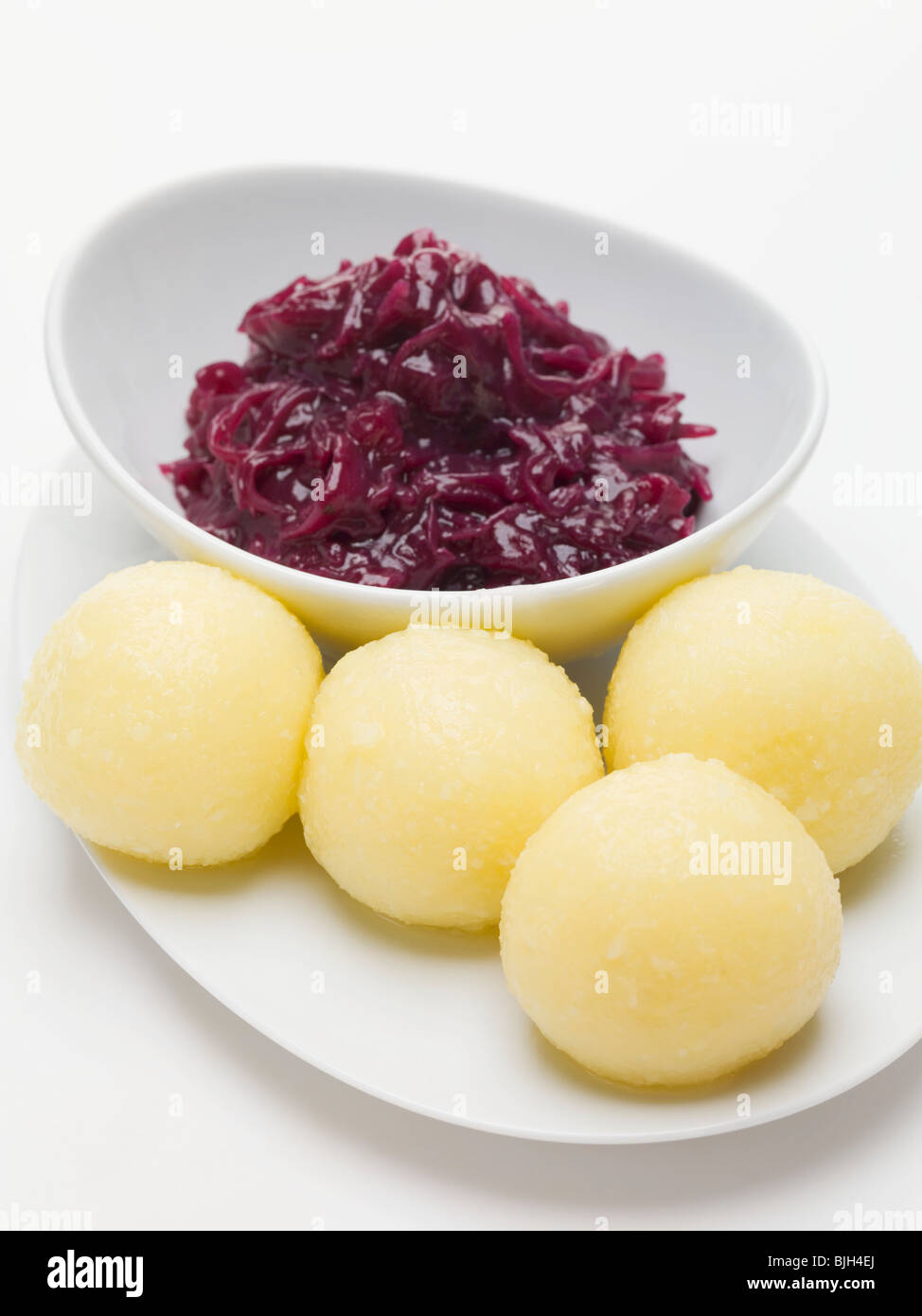 Red cabbage and potato dumplings Stock Photo Alamy