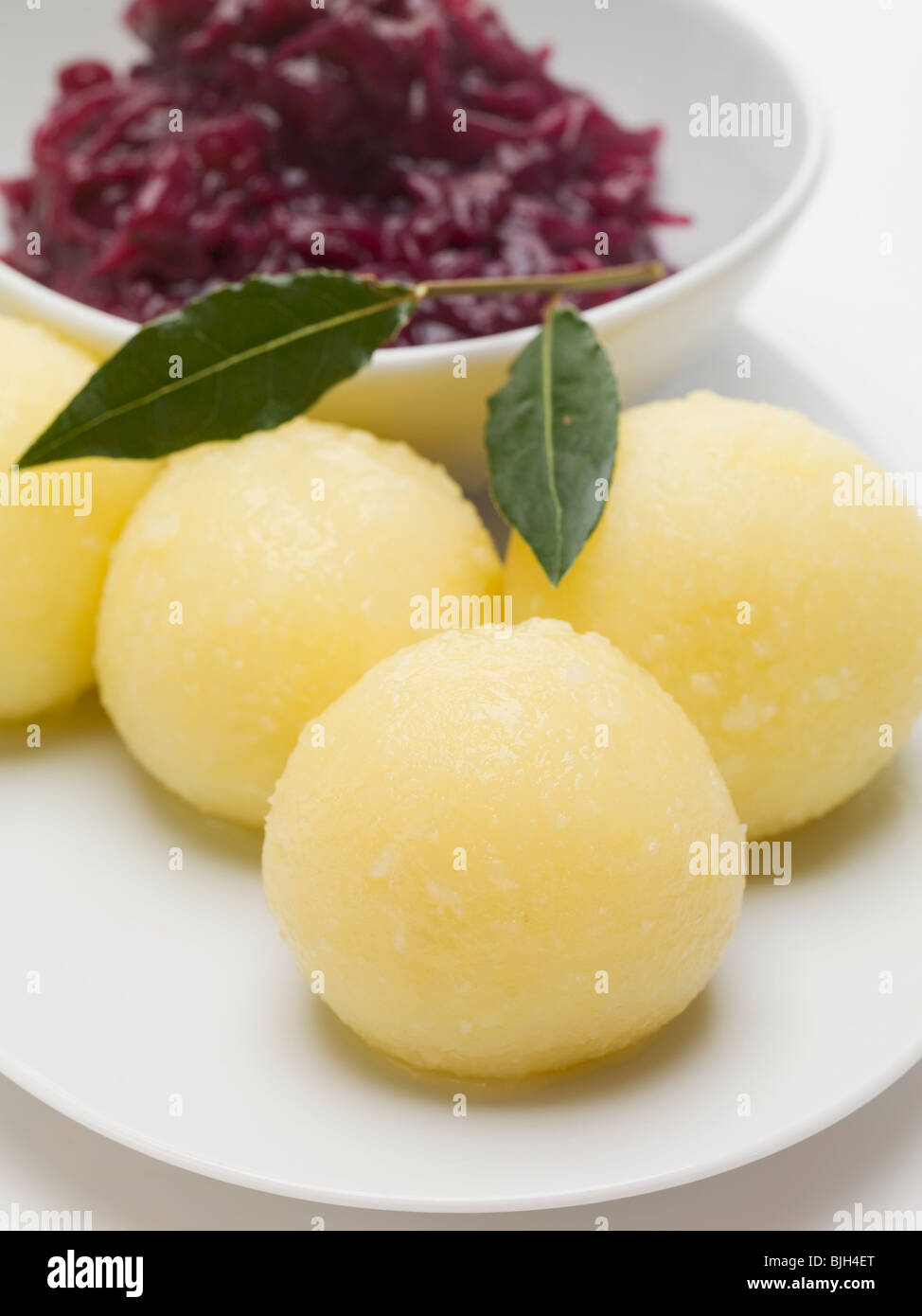 Red cabbage and potato dumplings Stock Photo Alamy
