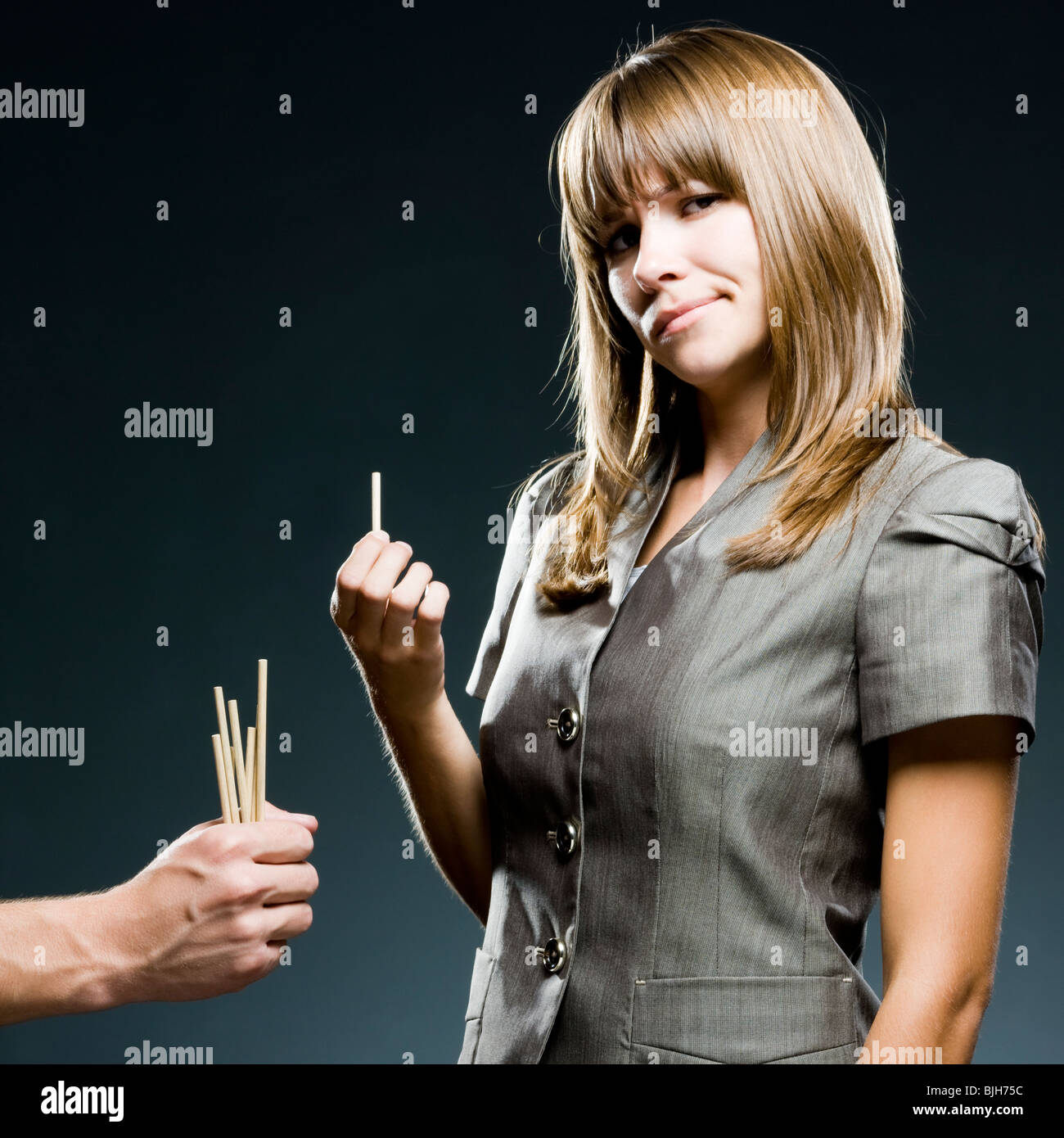 Drawing The Short Straw Stock Photos & Drawing The Short Straw Stock