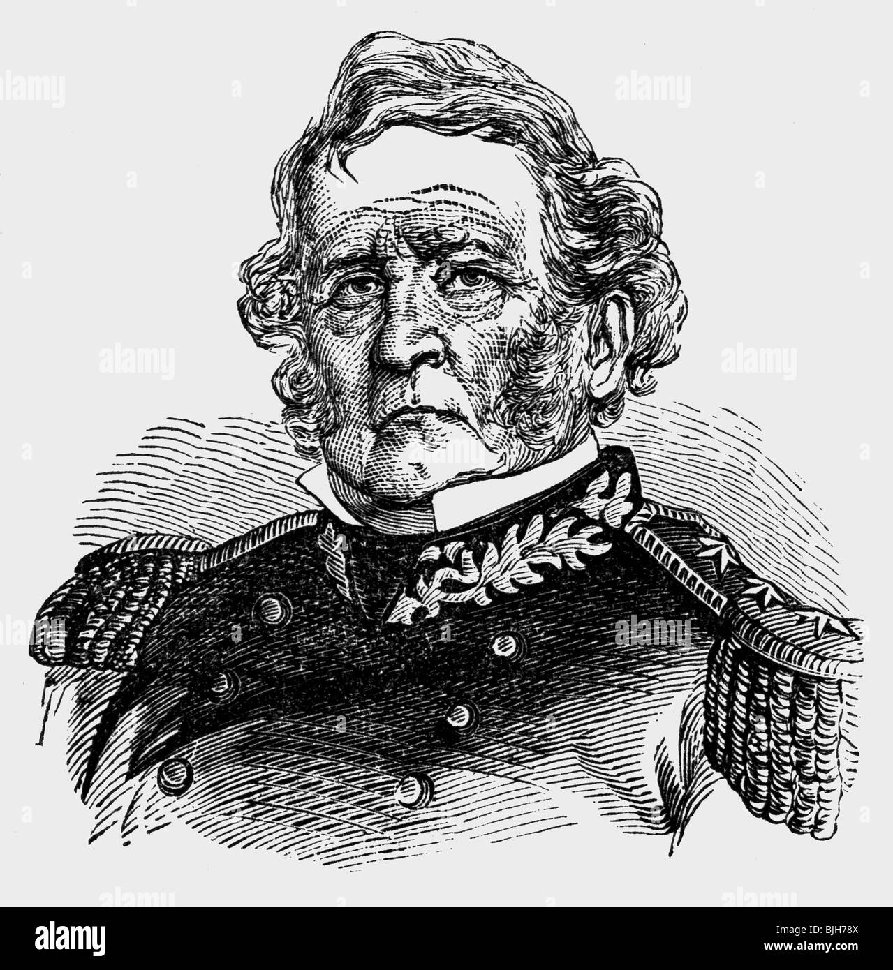 Scott, Winfield, 13.6.1786 - 29. 5.1866, American general,  portrait, 1865, wood engraving, 19th century, , Stock Photo