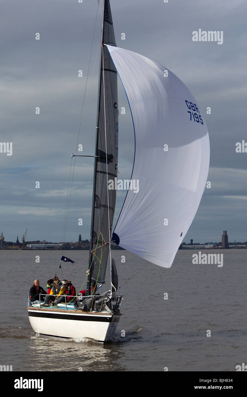Sailing Yacht Di Rich on River Mersey Stock Photo