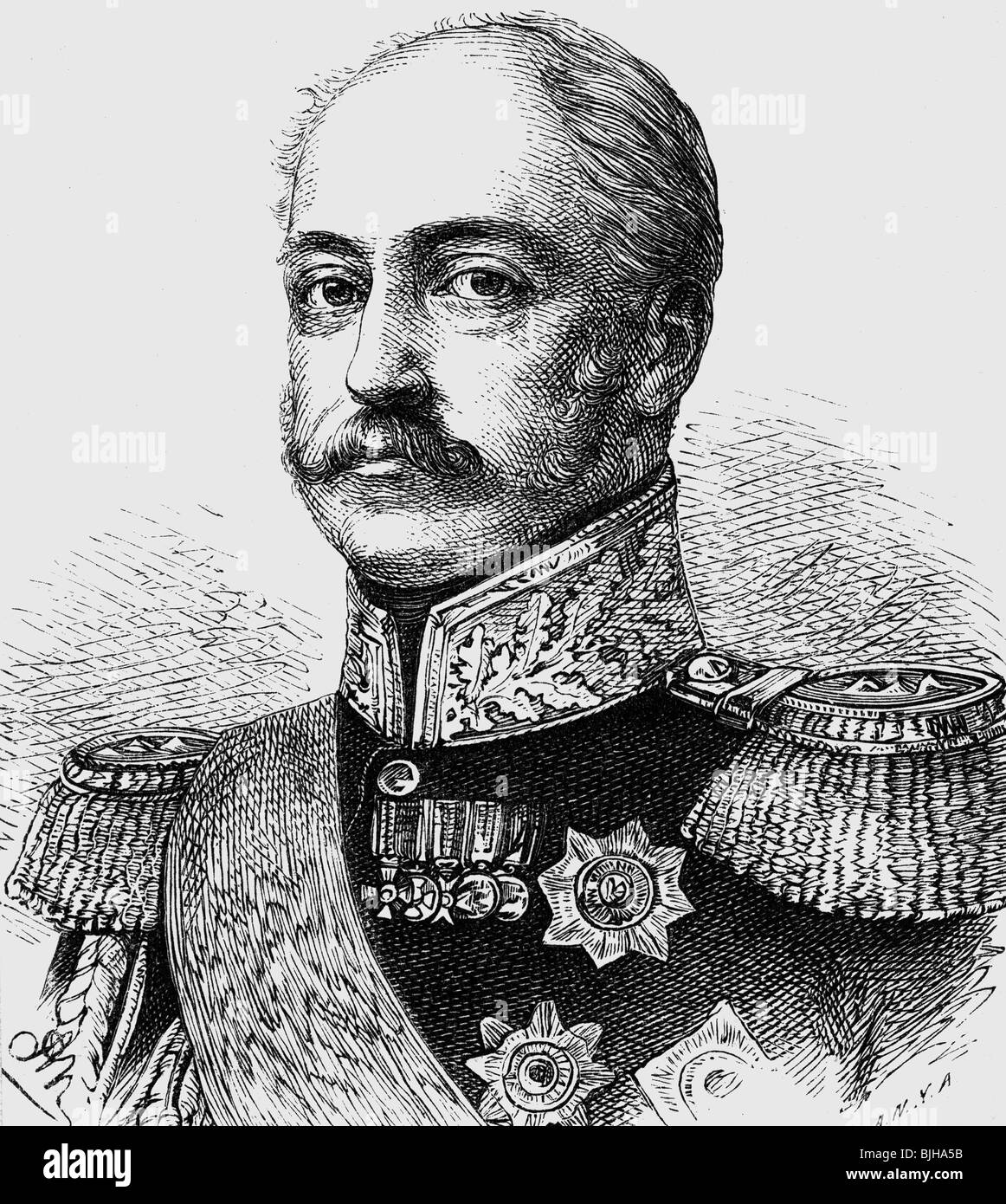 Nicholas I Pavlovich, 6.7.1796 - 2.3.1855, Emperor of Russia 19.11.1825 - 2.3.1855, portrait, wood engraving, 19th century, , Stock Photo