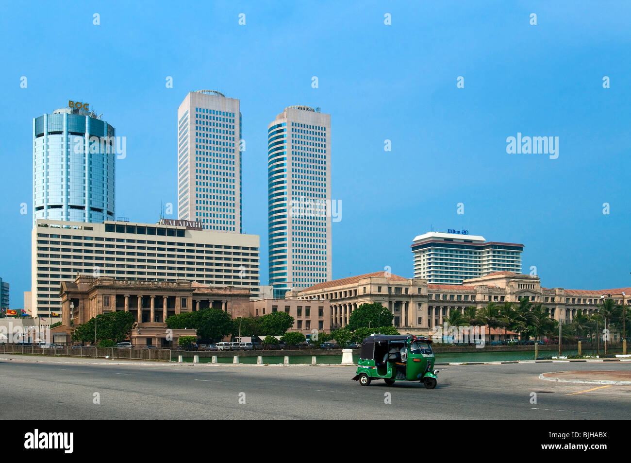 Parliament Buildings with Skyscrapers, Colombo, Sri Lanka Stock Photo