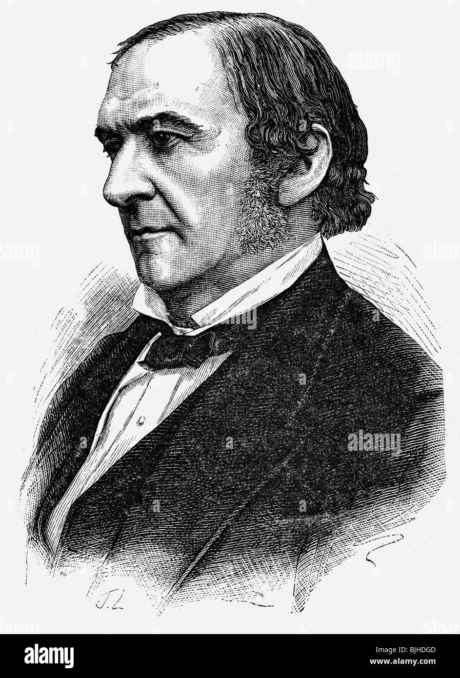 Gladstone, William Eward, 29.12.1809 - 19.5.1898, British politician (Lib.), portrait, wood engraving, 2nd half 19th century, , Stock Photo