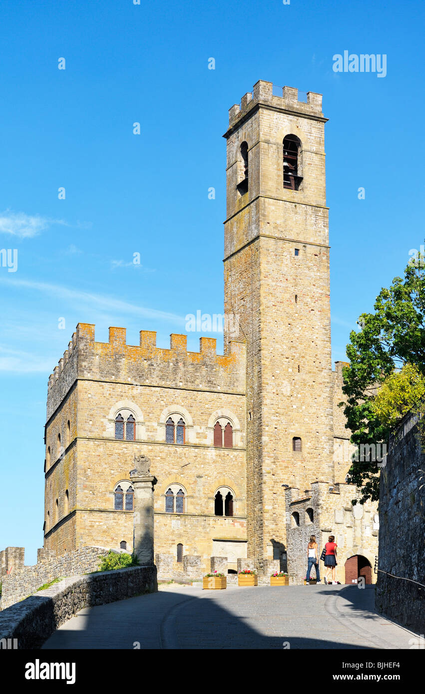 The mediaeval castle in the hill town of Poppi, Tuscany, Italy Stock Photo